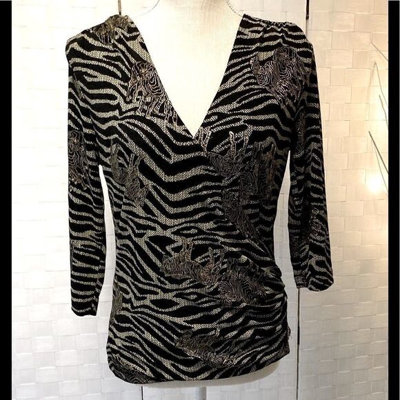 Vintage Zebra long sleeve Top XS - Picture 4 of 6